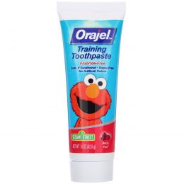 Orajel, Sesame Street Training Toothpaste, Flouride-Free, 3 Months to 4 Years, Berry Fun, 1.5 oz (42.5 g)
