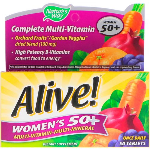 Nature's Way, Alive! Women's 50+ Complete Multi-Vitamin, 50 Tablets
