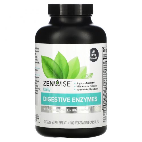 Zenwise Health, Advanced Digestive Enzymes with Enzymes and Probiotics, Plant Sourced Blend, 180 Veggie Caps