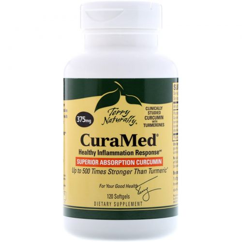 EuroPharma, Terry Naturally, Terry Natually, CuraMed, 375 мг, 120 желатиновых капсул