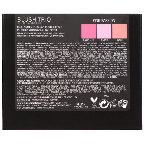 Anastasia Beverly Hills, Blush Trio, Pink Passion, 0.33 oz (9.3 g)