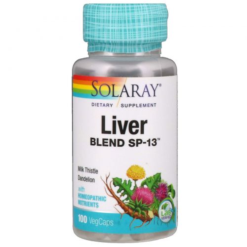 Solaray, Liver Blend SP-13, 100 Easy-To-Swallow Capsules