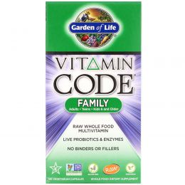 Garden of Life, Vitamin Code Family, 120 вегетарианских капсул