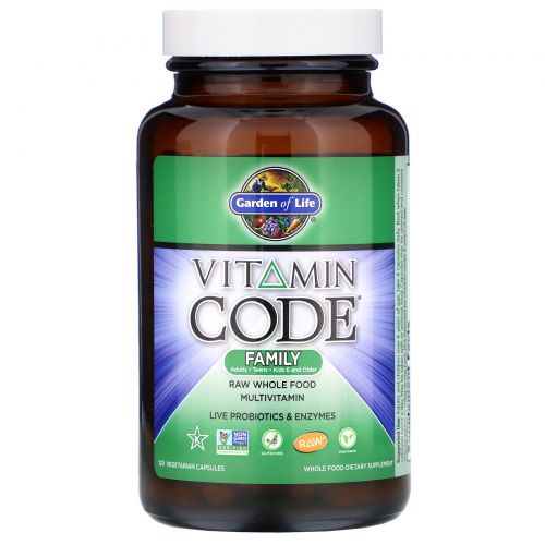 Garden of Life, Vitamin Code Family, 120 вегетарианских капсул