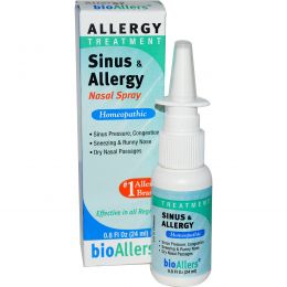 NatraBio, BioAllers, назальный спрей при насморке и повышенной чувствительности, помогает при аллергии, 0,8 жидких унции (24 мл)