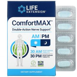 Life Extension, ComfortMax, Поддержка нервной системы двойного действия, Для утреннего и вечернего времени суток, 30 вегетарианских таблеток для каждого приема