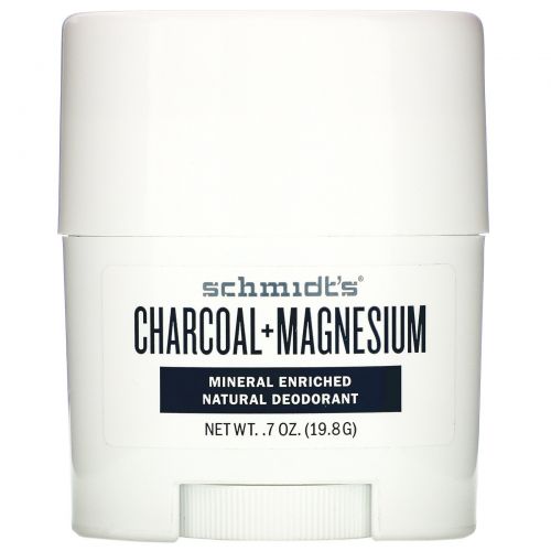 Schmidt's Naturals, Natural Deodorant, Charcoal+Magnesium, .7 oz (19.8 g)