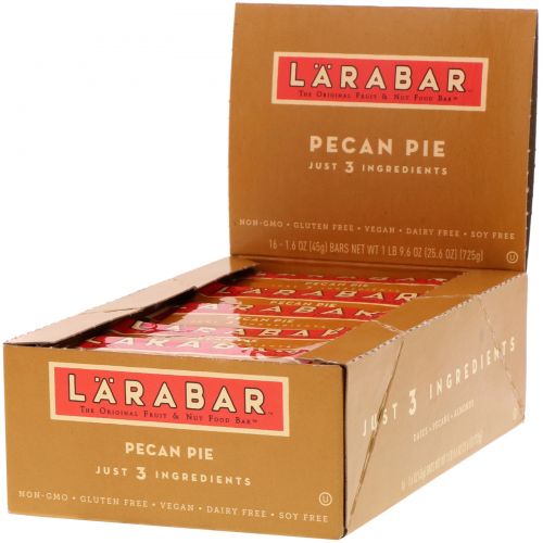 Larabar, Батончик со вкусом пирога с орехами пекан, 16 батончиков по 45 г