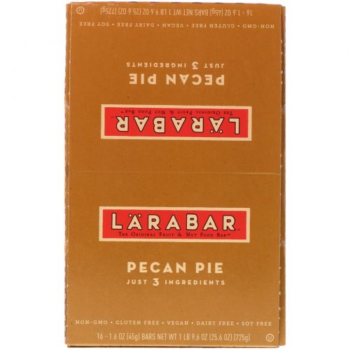 Larabar, Батончик со вкусом пирога с орехами пекан, 16 батончиков по 45 г