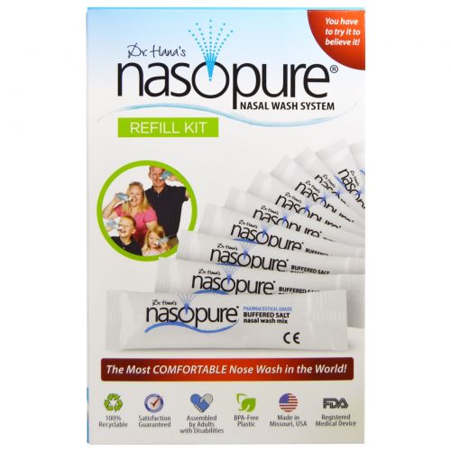Nasopure, Система для промывки носа, набор для заправки, 1 набор