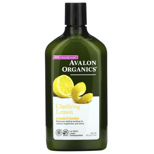 Avalon Organics, Кондиционер, Очищающий лимон, 11 жидких унций (325 мл)