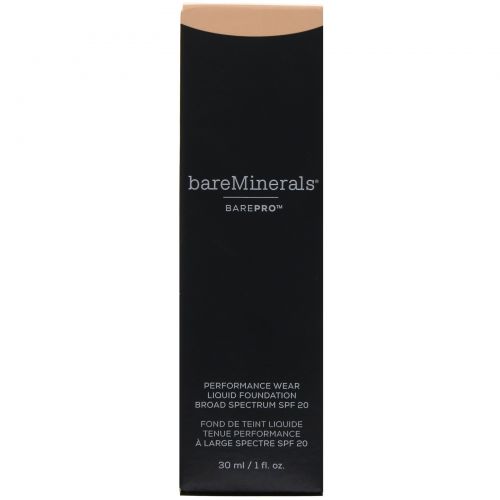bareMinerals, BAREPRO, Performance Wear, жидкая тональная основа, SPF 20, оттенок «Золотистый нюдовый 13», 30 мл