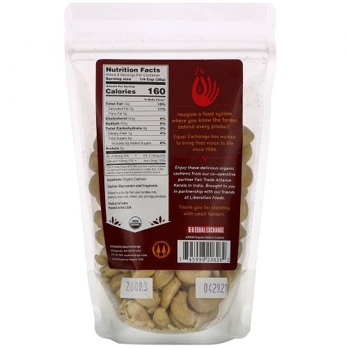 Equal Exchange, Organic Natural Cashews, 8 oz (227 g)