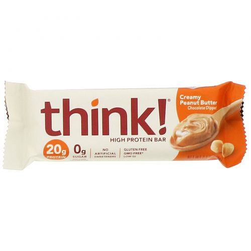 ThinkThin, Сливочное арахисовое масло, 10 батончиков, (60 г) каждый