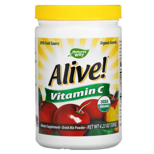 Nature's Way, Alive!, Vitamin C, Powder, 120 g