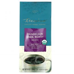 Teeccino, Organic Chicory Herbal 'Coffee', Dandelion Dark Roast, Caffeine Free, 10 oz (284 g)