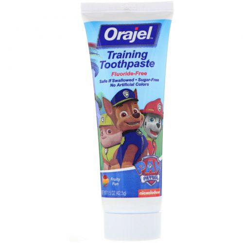 Orajel, Paw Patrol Training, зубная паста, не содержит фториды, фруктовый вкус, 1,5 унц. (42,5 г)