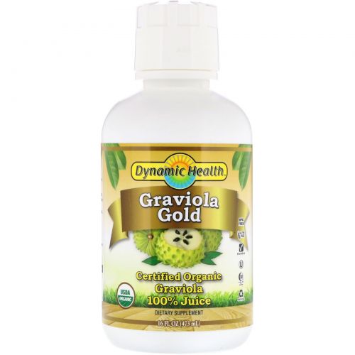 Dynamic Health  Laboratories, Certified Organic Graviola Gold, 100% Juice, 16 fl oz (473 ml)