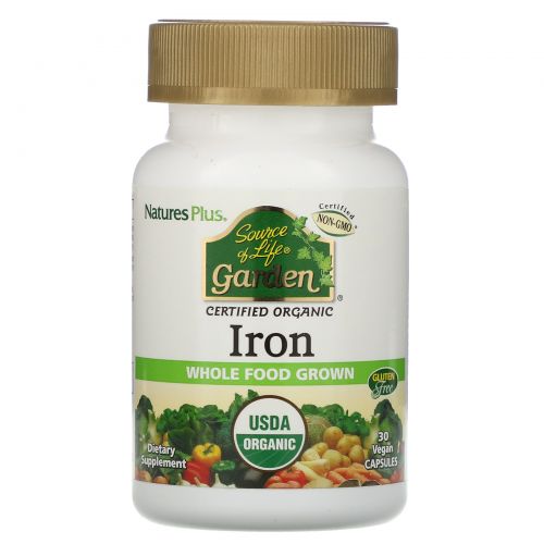 Nature's Plus, Source of Life Garden, Iron, 30 Vegan Capsules