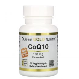 California Gold Nutrition, CoQ10, 100 мг, 30 мягких капсул в растительной оболочке