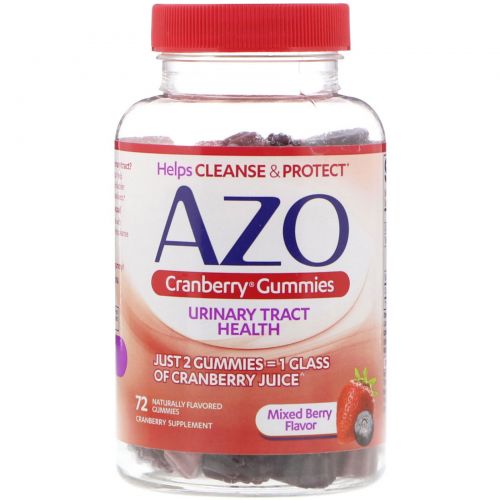 Azo, Клюквенные жевательные конфеты, Смешанный ягодный вкус, 72 штуки