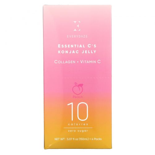 Everydaze, Essential C's Konjac Jelly, Peach, 4 Pouches, 5.07 fl oz (150 ml ) Each