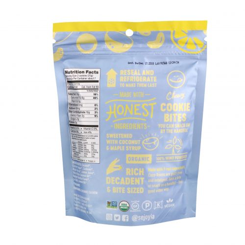 Sejoyia Foods, Органический кокосовый кешью Coco-Roons, лимонный пирог, 6,2 унций (176 г)