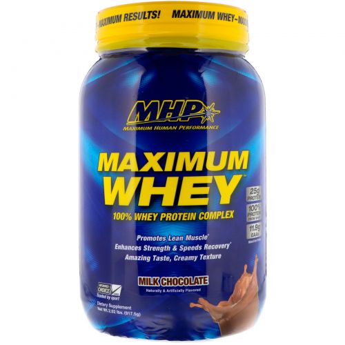 Maximum Human Performance, LLC, Maximum Whey, Milk Chocolate, 2.02 lbs (917.5 g)