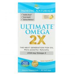 Nordic Naturals, Ultimate Omega 2x, Lemon, 60 Count