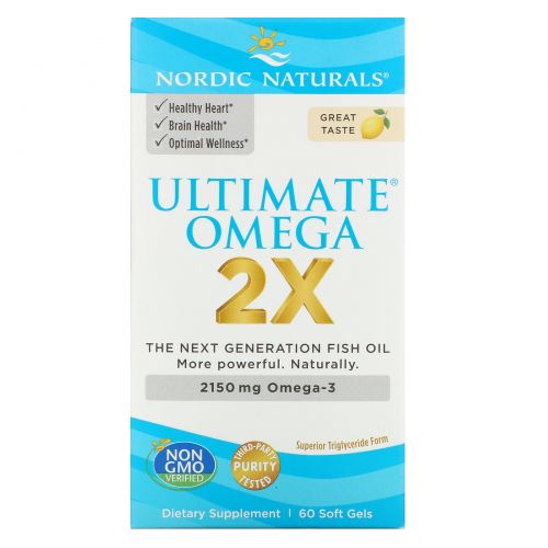 Nordic Naturals, Ultimate Omega 2x, Lemon, 60 Count