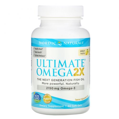 Nordic Naturals, Ultimate Omega 2x, Lemon, 60 Count