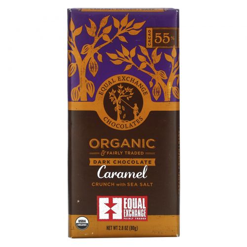 Equal Exchange, Organic, Dark Chocolate, Caramel Crunch with Sea Salt, 2.8 oz (80 g)