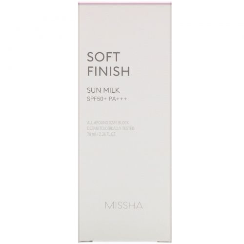 Missha, Soft Finish, солнцезащитное молочко, SPF 50+ PA+++, 70 мл (2,36 жидк. унции)