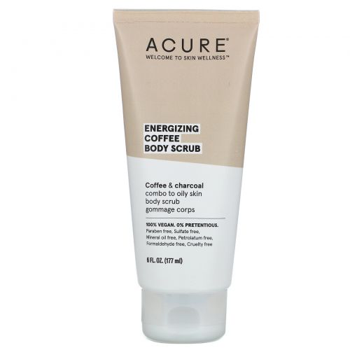 Acure, Energizing Coffee Body Scrub, 6 fl oz (177 ml)