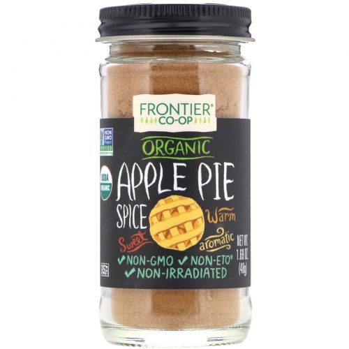 Frontier Natural Products, Органика, Специи для яблочного пирога, Без соли, 1,69 унции (48 г)
