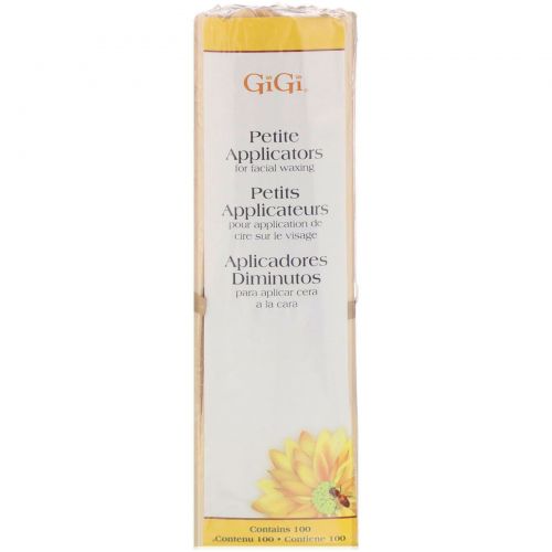 Gigi Spa, Petite Applicators for Facial Waxing, 100 Applicators