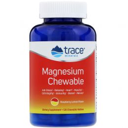 Trace Minerals Research, Magnesium Chewable, Raspberry Lemon Flavor, 120 Chewable Wafers