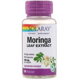 Solaray, Экстракт из листьев моринги, 450 мг, 60 растительных капсул