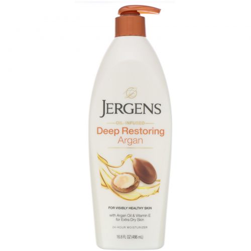 Jergens, Deep Restoring Argan Moisturizer, Oil-Infused, 16.8 fl oz (496 ml)