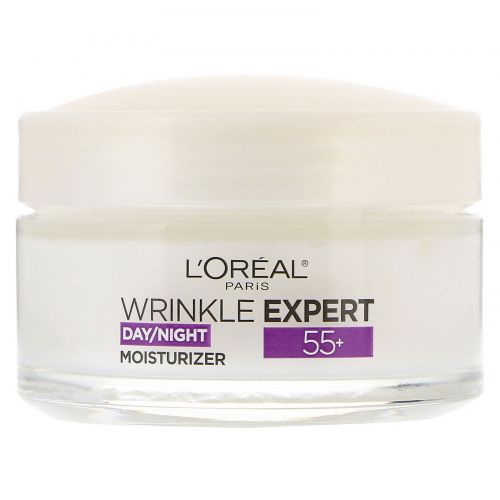 L'Oreal, Wrinkle Expert, интенсивный уход против морщин, 55+, дневное и ночное увлажняющее средство, 48 г