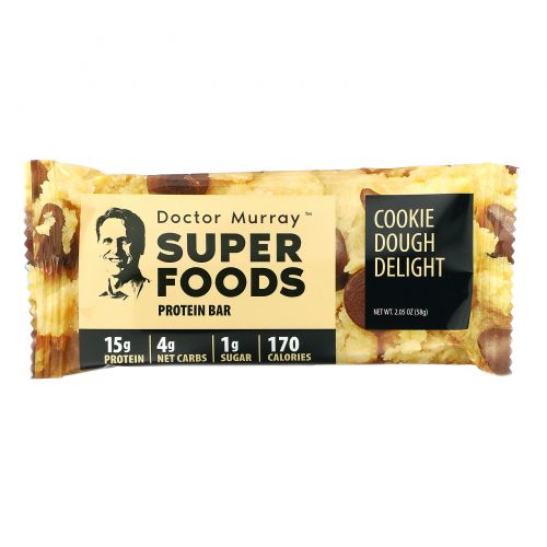 Dr. Murray's, Superfoods Protein Bars, Cookie Dough Delight, 12 Bars, 2.05 oz (58 g) Each