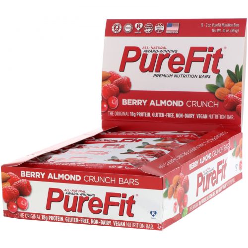 Pure Fit Bars, Premium Nutrition Bars, Хрустящий Миндаль с Ягодами, 15 штук по 2 унции (57 г) каждая