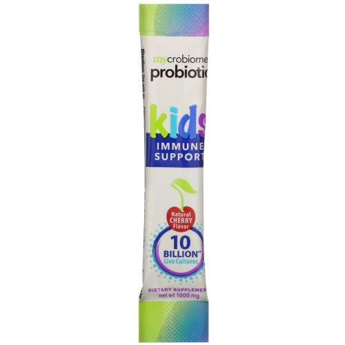 Solaray, Mycrobiome Probiotic, Kids,  Immune Support, Natural Cherry Flavor, 10 Billion Live Cultures, 20 Stick Packs