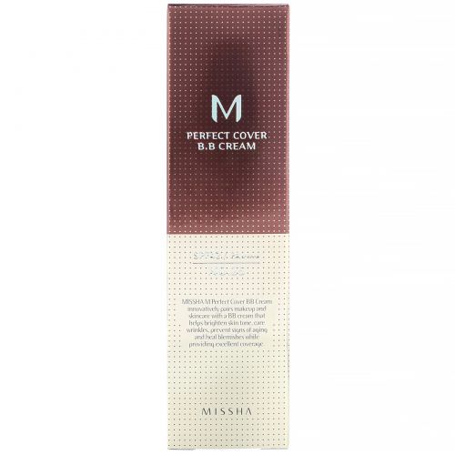 Missha, M Perfect Cover B.B Cream, SPF 42 PA+++, No. 25 Warm Beige, 1.7 oz (50 ml)