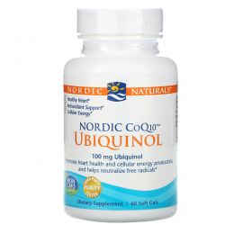 Nordic Naturals, Кофермент Q10 от Nordic, убихинол, 100 мг, 60 мягких капсул