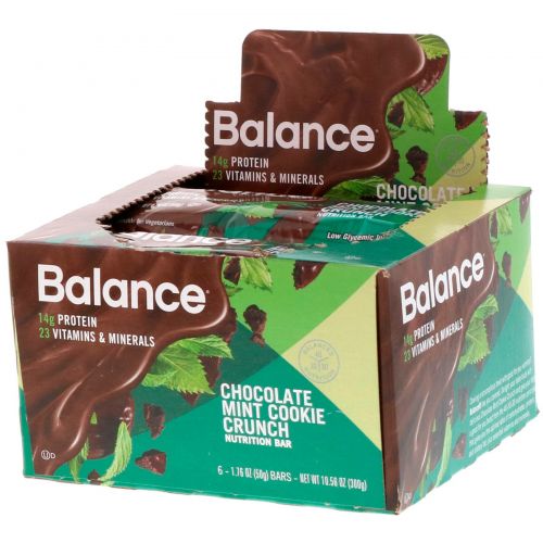 Balance Bar, Питательный батончик, шоколадное пирожное с мятой, 6 батончиков, 50 г