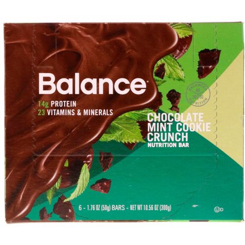 Balance Bar, Питательный батончик, шоколадное пирожное с мятой, 6 батончиков, 50 г