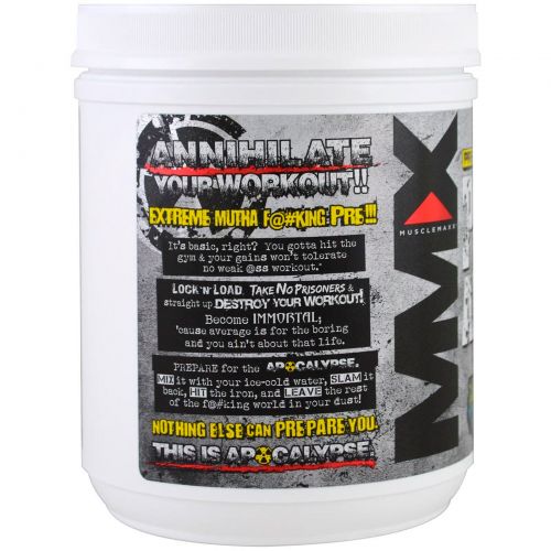 MuscleMaxx, PRE APOCALYPSE, Pre-Workout, Arginine + Taurine + Creatine + Beta-Alanine, Blue Wraithberry, 11.28 oz (320 g)