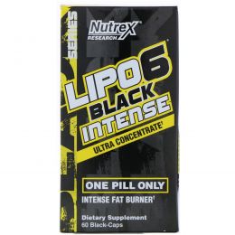 Nutrex Research, Lipo-6 Black Intense, Ultra Concentrate, 60 Black-Caps