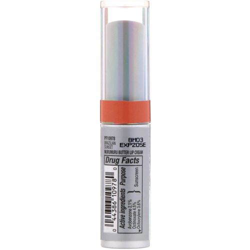 Physicians Formula, Крем для губ с маслом мурумуру, SPF 15, оттенок «Бразильский закат», 3,4 г